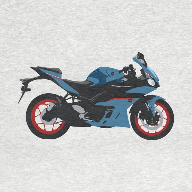 Motorcycle Yamaha YZF-R3 Aquamarine by WiredDesigns